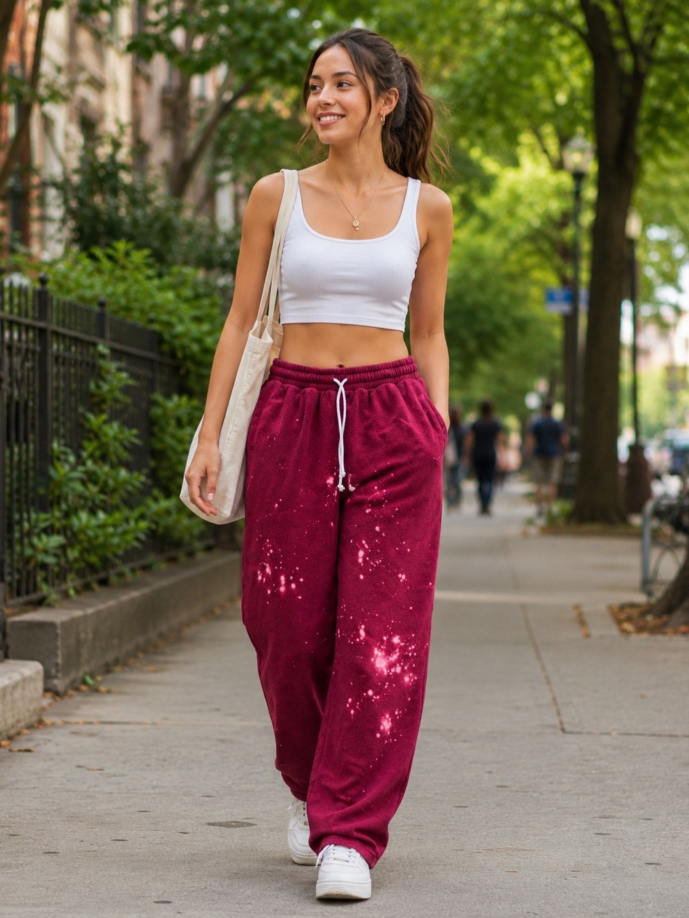 aerie ‘Sherpa’ Burgundy Tie-Dye Sweatpants